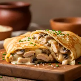 Блин с курицей и грибами, 1 шт.