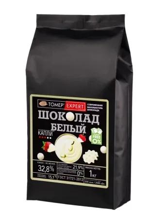 Шоколад Томер Белый 32,8% без сахара, 1 кг.