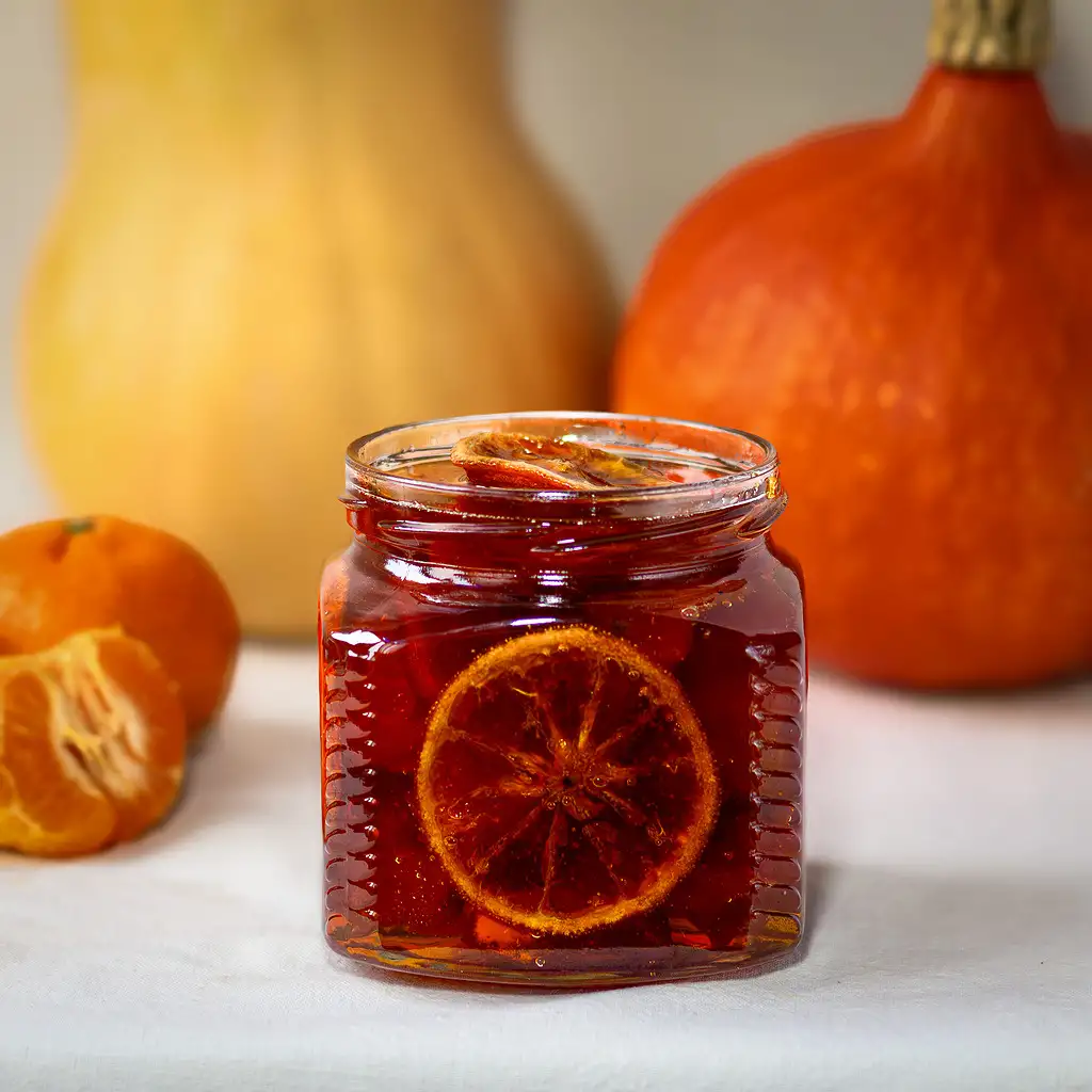 Тыква в меду с мандаринами фото 1