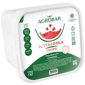 Пюре замороженное Клубника, 1 кг.