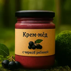 Крем-мед с чёрной рябиной, 450мл.