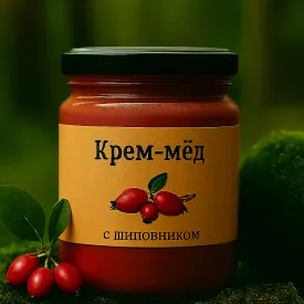 Крем-мед с шиповником, 450мл.