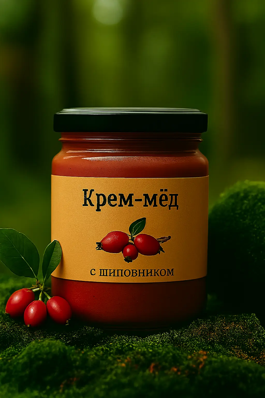 Крем-мед с шиповником, 450мл.