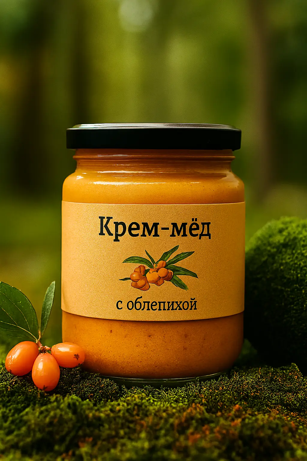 Крем-мед с облепихой, 450мл.