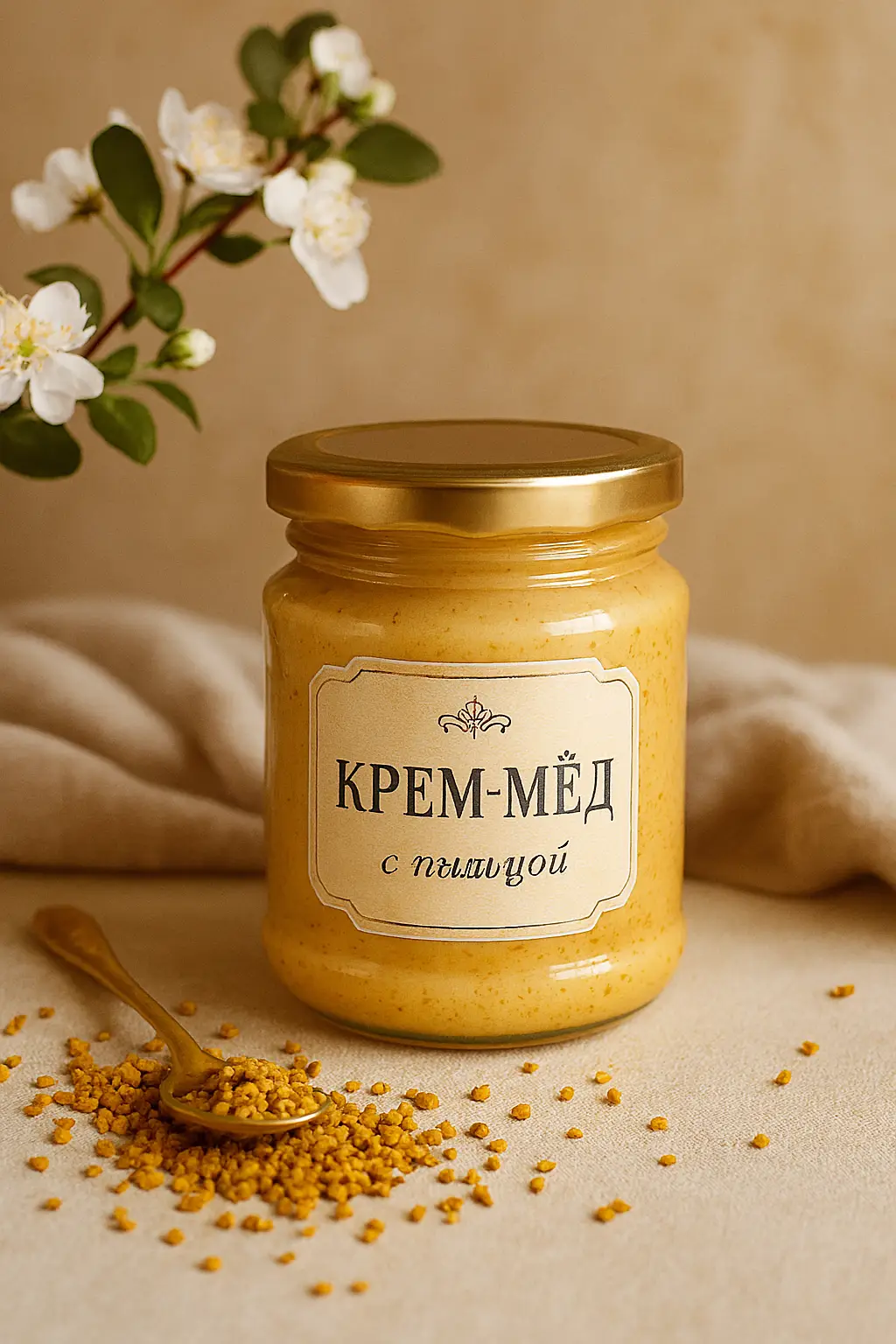 Крем-мёд с пыльцой, 1л.