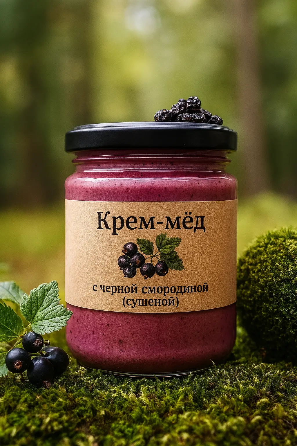 Крем-мед с черникой, 450мл.