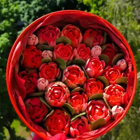 Зефир премиум-класса в круглой коробке с окошком, 25 см