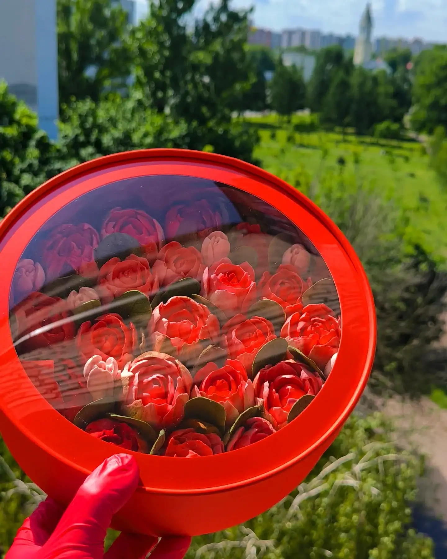 Зефир премиум-класса в круглой коробке с окошком, 25 см фото 3