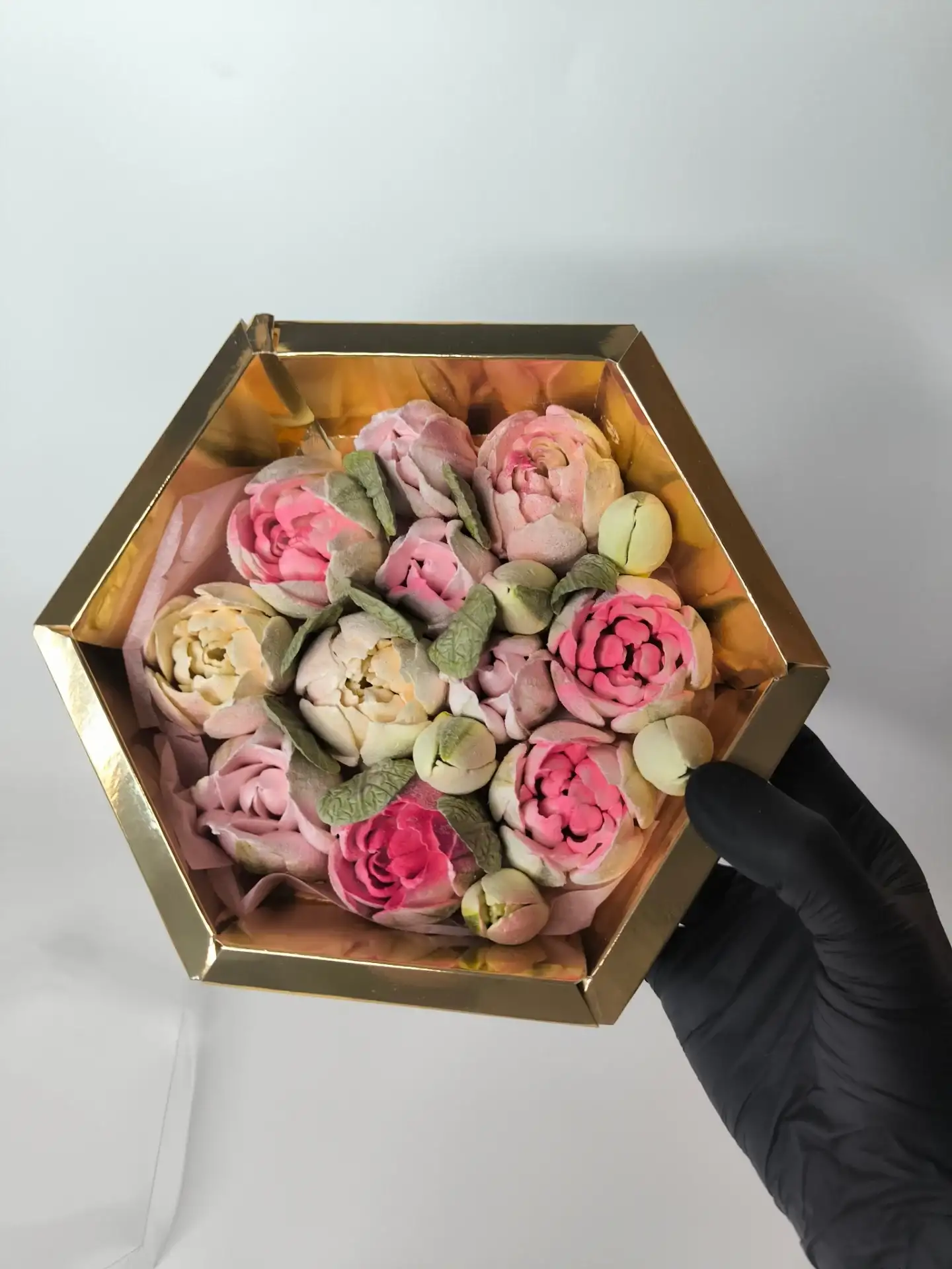 Цветы из зефира «Шестигранник», 18×18×6 см фото 4